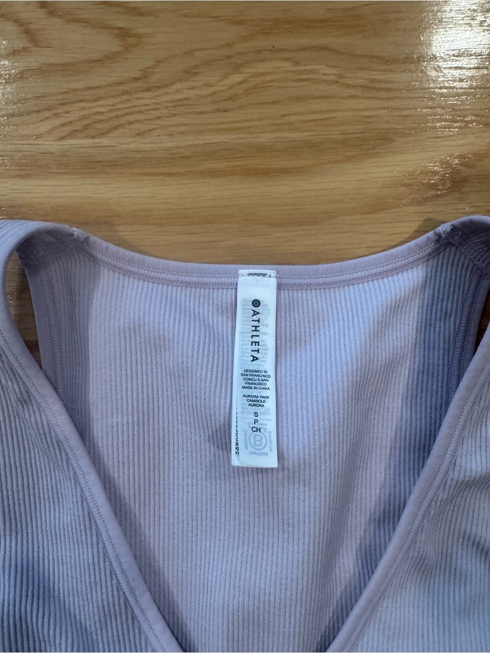 Athleta Ribbed Crop Tank Top Light Pink Built In Shelf Bra Athleisure Yoga Small - Picture 2 of 6